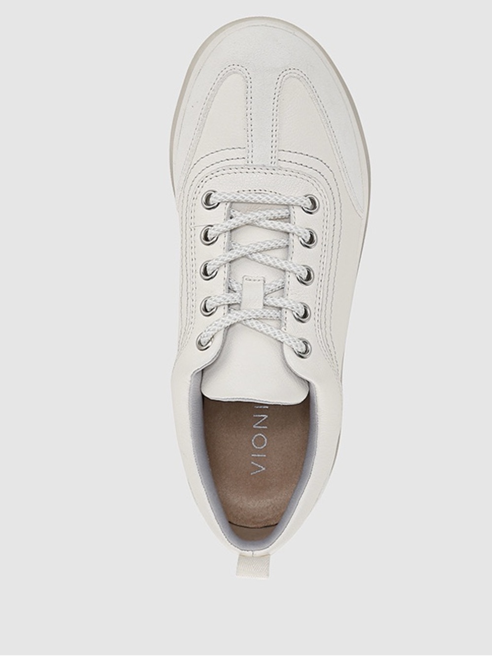 Vionic Cream Leather Lace-Up Sneaker